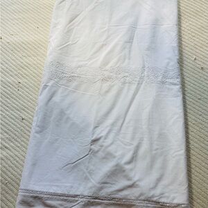 Sferra Bros Italian Egyptian cotton duvet cover hand embroidered floral lace.